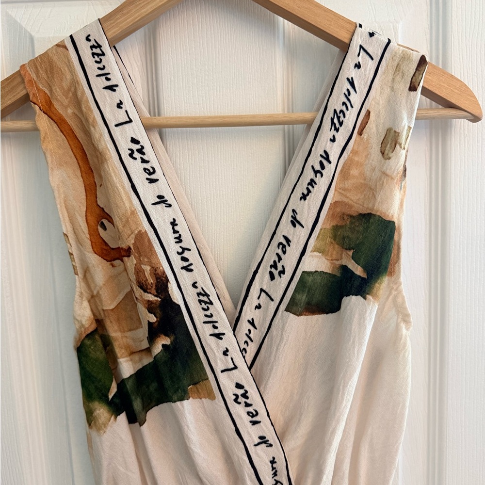 Mediterranean Painting Print Elegant Maxi Dress - Picture 5 of 9